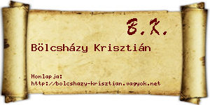 Bölcsházy Krisztián névjegykártya